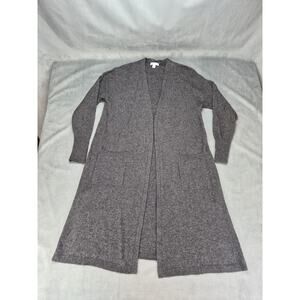 Charter Club Cashmere Blend Minimalist Long Open Front Cardigan Sweater Gray 0X